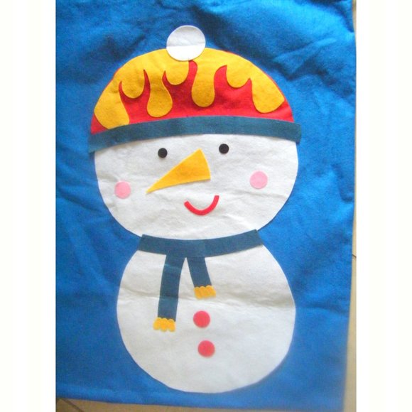 Large Felt Seasons Greetings Holiday Christmas Bag - Picture 2 of 5